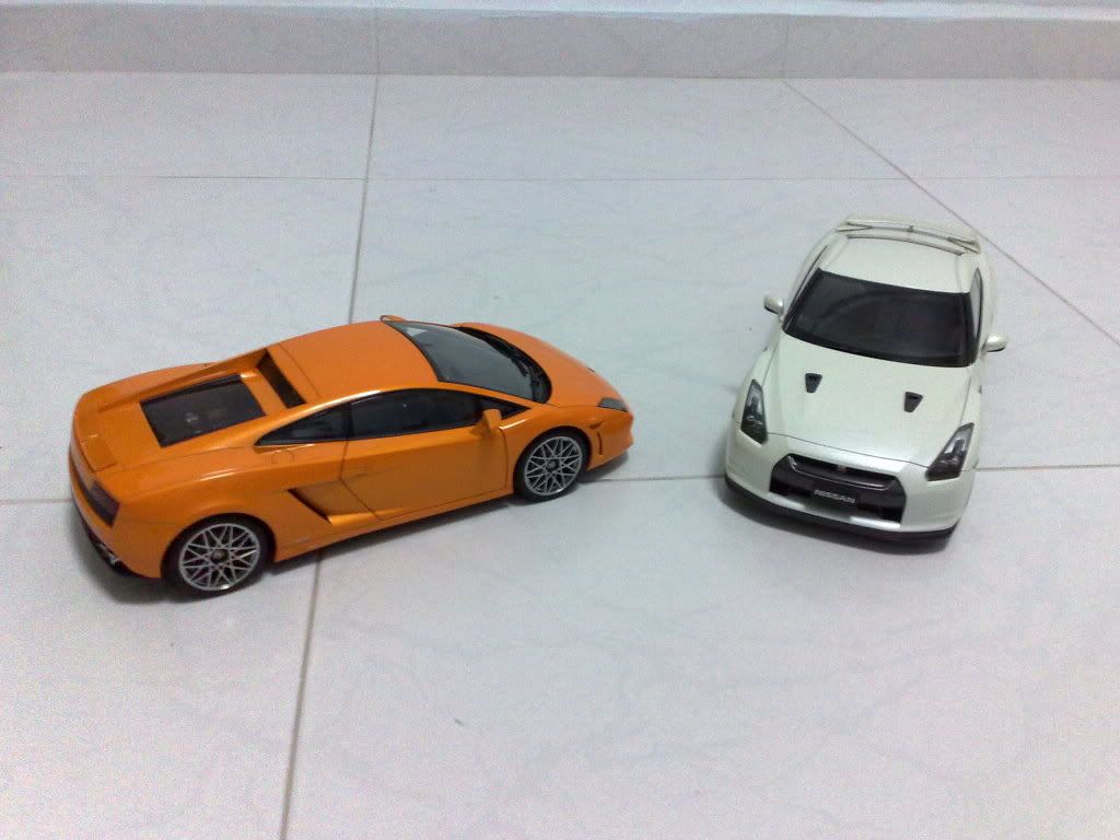 yesterday's loot , LP560-4 with its playmate , the R35 , place yr bets!