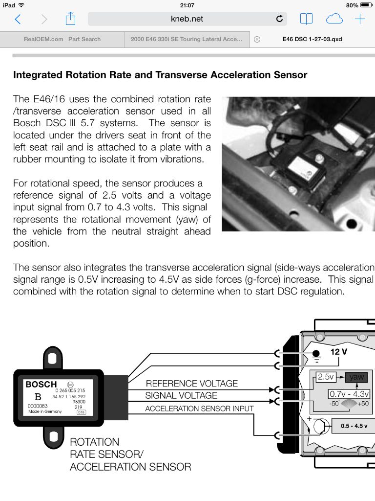 [E46] Transverse Acceleration Sensor part number??? The M3cutters