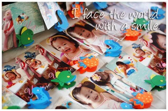 Photo Giveaways with different fish clips, Ariel party hats and Little 