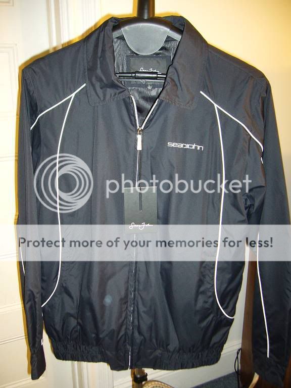 NWT Men Sean John Jacket Windbreaker L Large Black $120  