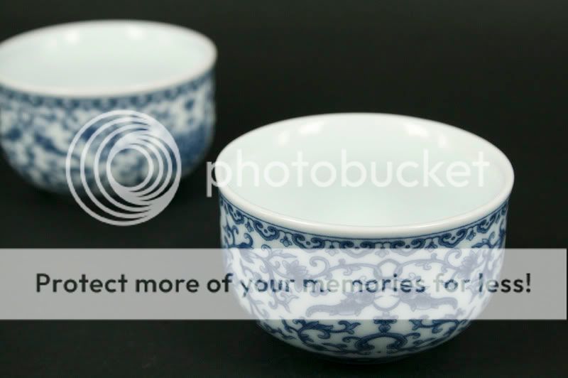 Jingdezhen Porcelain Qing Hua Tea Cup 30cc EEL 2 cups  